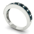 thumbnail image 2 of 0.81 ctw Wedding Band for Women - 14K White Gold Natural London Blue Topaz Stackable Eternity Ring, 2 of 6
