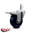 thumbnail image 2 of 4 Inch Solid Poly Wheel Swivel 7/16 Inch Stem Caster with Total Lock Brake, 2 of 2