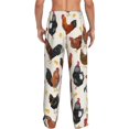 thumbnail image 3 of Easygdp Roosters and Chickens Men's Pajama Pant, Sleep Elastic Waistband Lounge Pants - X-Large, 3 of 9
