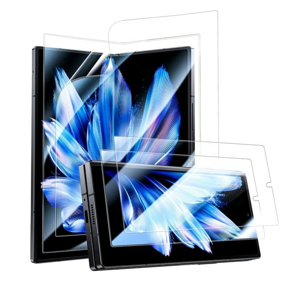 Dteck for Samsung Galaxy Z Fold 7 Screen Protector [2 Pack Inside Flexible TPU Film 2 Pack Front Tempered Glass] with Auto Align Mounting Frame Accessories,No Creases,No Bubbles,HD Clear