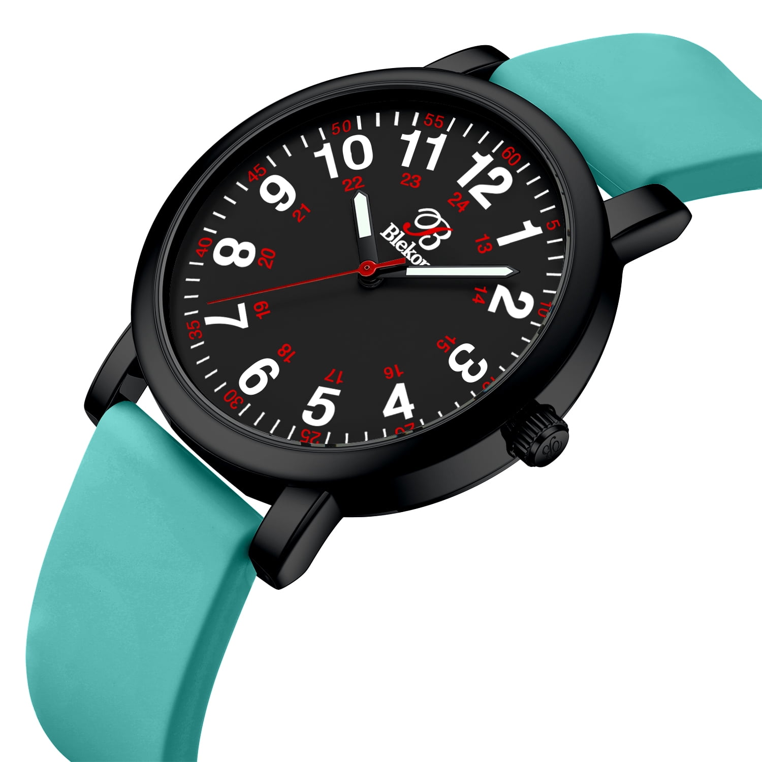 Blekon Original Nurse Watch for Medical Professionals and Students â€“ Various Scrub Colors, Easy Read Dial, Military Time with Seco Hand, Silicone Band, 3 ATM Water Resistant