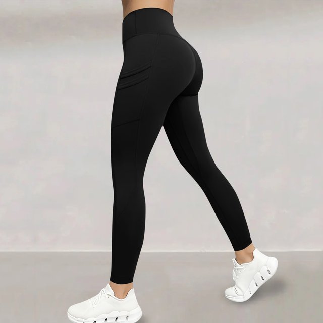 Pincandy Women's High Waist Yoga Pants - Long Length, Tummy Control, High Stretch with Pockets for Workout & Yoga