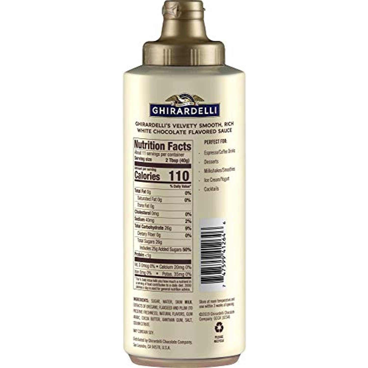 Buy Ghirardelli White Chocolate Flavored Sauce Squeeze Bottle, White