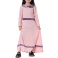 thumbnail image 2 of Coerni Toddler Girls Muslim Arab Dresses Long Sleeve Kids 𝐈slamic Long Dress A Line Birthday Wedding Loose Casual Lapel, 2 of 9