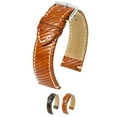 thumbnail image 1 of Hirsch Rivetta Leather Watch Strap - Golden Brown - L - 20mm - Shiny Silver Buckle, 1 of 9