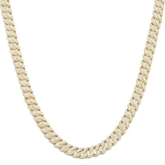 Male 10MM Cuban Chain Necklace for Men Women Iced Out Zircon Hip Hop Jewelry 20inch