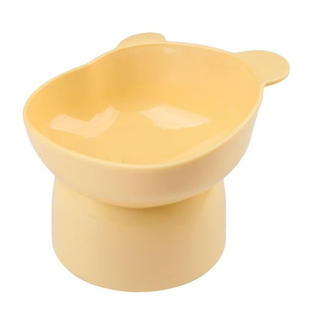 Comedero elevado para gatos, comedero elevado antideslizante para gatos, comedero inclinado para mascotas, comedero para perros Amarillo