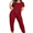 Red, variant on Musefolio Womens Casual Pajama Classic Designed 2 Piece Lounge Set with Drawstring Waist S-XL