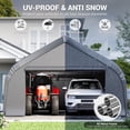 thumbnail image 2 of Mellcom Carport 20'x20' with Sidewalls,Heavy Duty Double Car Port with Galvanized Steel Frame and Waterproof 3-Layer PE Cover,Fits 2 Cars, Boat,Farm Equipment, Silver Gray, 2 of 8
