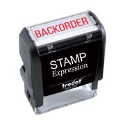 StampExpression - Capitalized BackOrder Office Self Inking Rubber Stamp - Red Ink (A-5232)