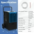 thumbnail image 3 of Costway 163 Pints Commercial Dehumidifier with Pump & Drain Hose Heavy Duty Dehumidifier Blue, 3 of 9