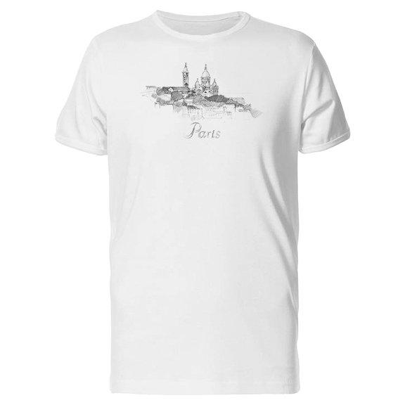 Paris Landscape Sketch Tee Men's -Image by Shutterstock