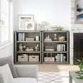 thumbnail image 4 of 3 Tier Bookcase, 40" Low Bookcase with Storage Open Display Bookshelves, Wooden Book Shelves Home Decor Furniture for Home Office, Grey(40.0" H x 31.5" W x 12.2 D), 4 of 7