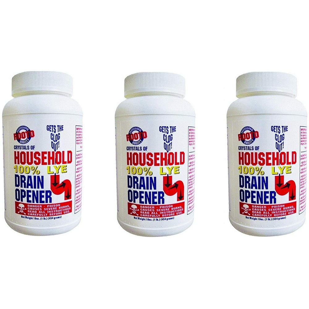 Rooto 1030 1 Lb. Drain Cleaner with Lye, 3 Pack - Walmart.com - Walmart.com