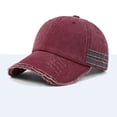 thumbnail image 3 of Homeyce All Season Wear Washed Distressed Baseball Cap Casual Travel Running Sports Dad Hat Men Women,Wine, 3 of 3