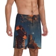 thumbnail image 2 of Balery Cowboy Boots Under Starry Sky Pantalones cortos de pijama de punto de algodón para hombre con cinturilla y bolsillos-X-Large, 2 of 6