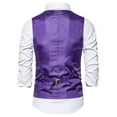 thumbnail image 5 of IDALL Vest for Men Dress Shirts for Men Suits Suit Vest V Neck Silm Fit Floral Formal Suit Waist Coat Lightweight for Wedding Prom Business Suit Comfort Colors Tshirt Purple L, 5 of 5