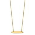 thumbnail image 2 of Auriga Fine Jewelry 925 Sterling Silver Gold-plated Polished Oblong Blank Bar Necklace for Women 18", 2 of 5