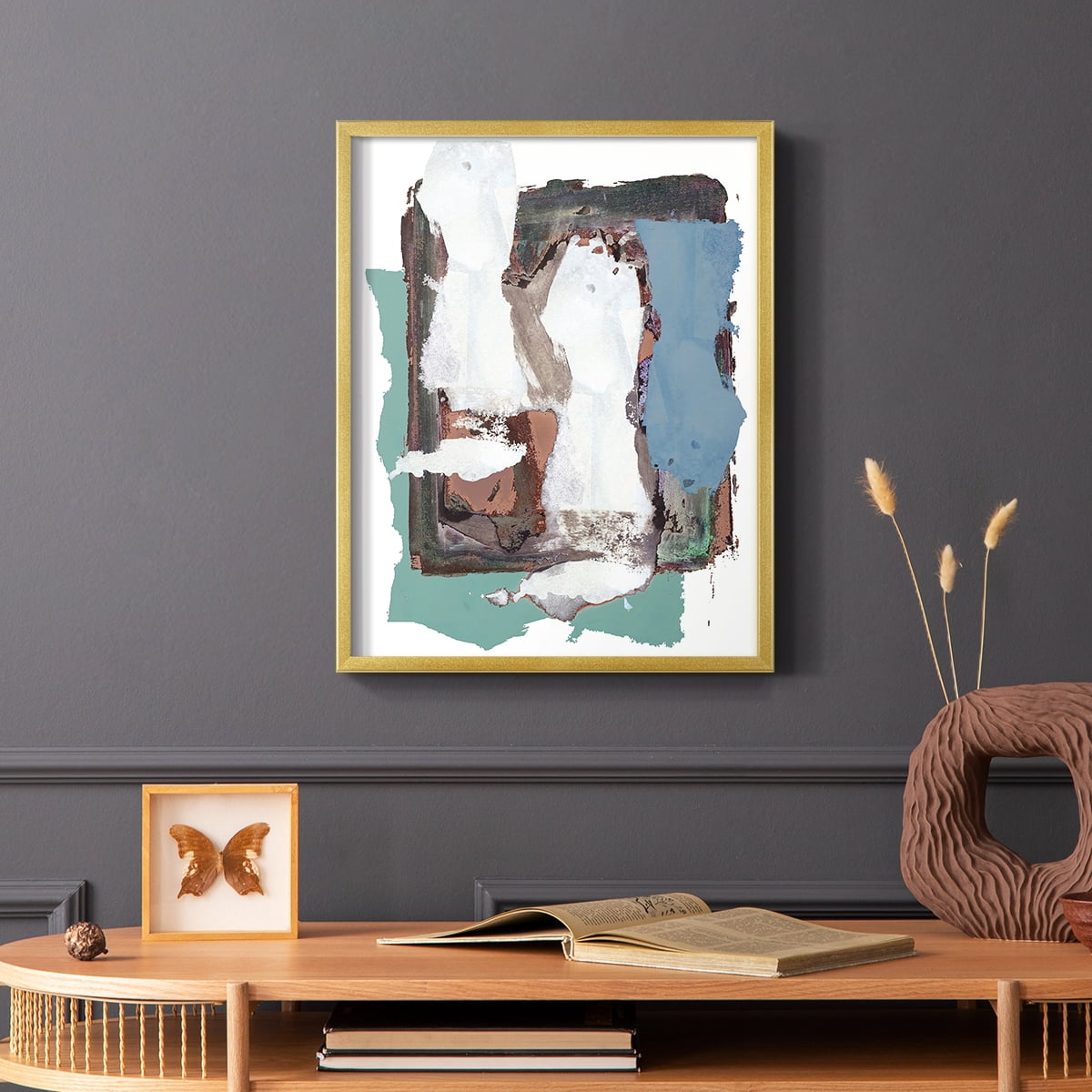 Brights Soft Wash I Framed Print in Gold Solid Wood Framed Print No Nail Hanging