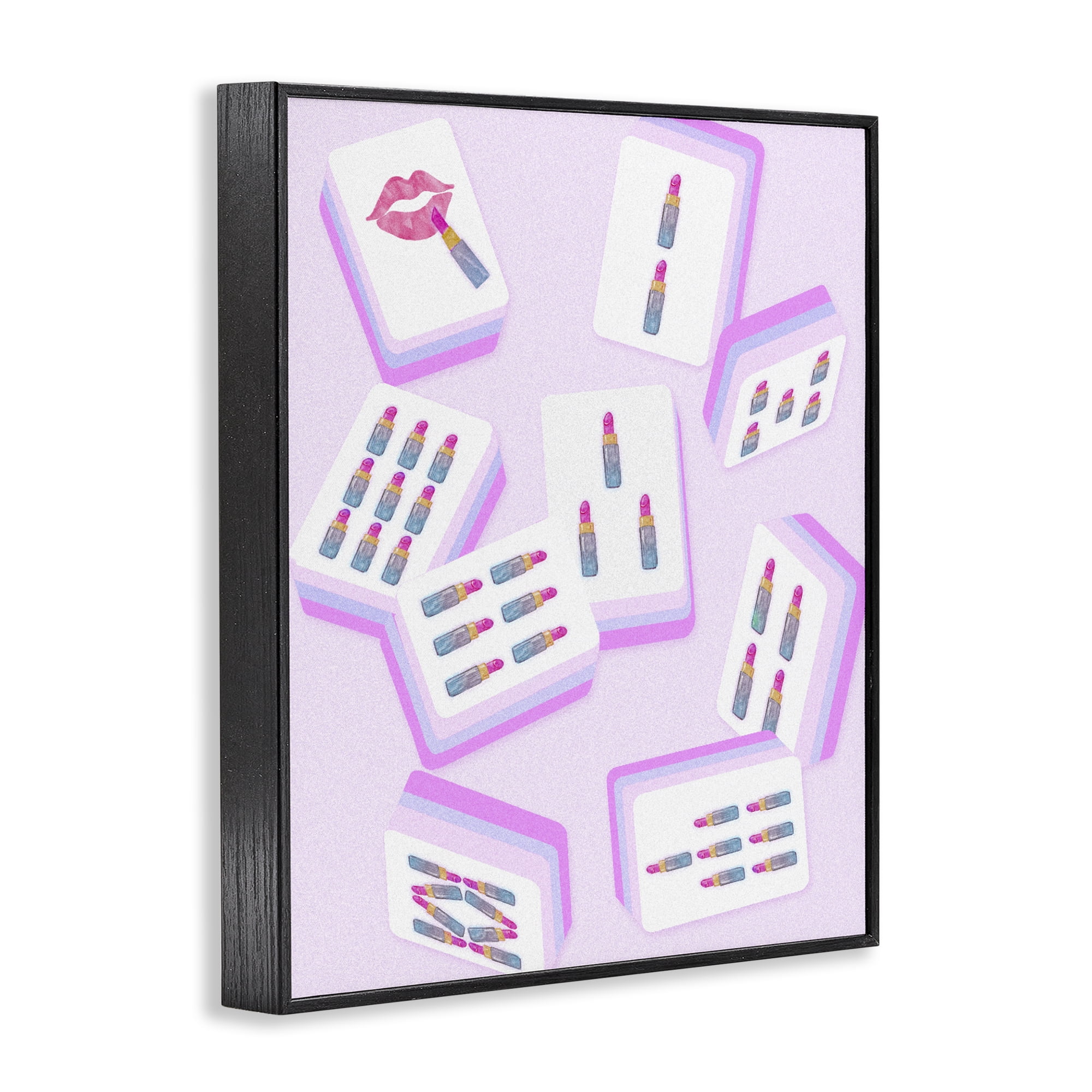Stupell Industries Glam Lipstick Mahjong Tiles Black Framed Giclee Art, design by Ziwei Li