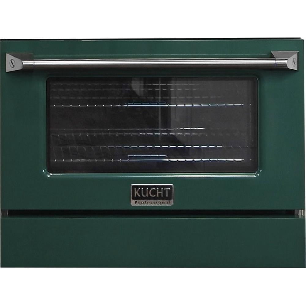 Pemberly Row 36" Modern Stainless Steel Natural Gas Range in Green/Silver