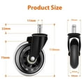 thumbnail image 2 of Rollerblade Office Chair Wheels Replacement for Hardwood Floors, Heavy Duty Desk Chair Wheels for Replacing Chair Mat, Universal Rollerblade Caster Wheels, 2 of 5