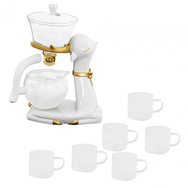 Juego de tazas para té de cristal Kungfu, tetera magnética para Año Nuevo