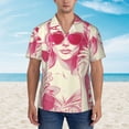 thumbnail image 2 of Fotbe Ace Of Diamonds Lady Hawaiian Shirt for Men Unisex Summer Beach Casual Short Sleeve Cotton Linen Button Down Shirts-X-Large, 2 of 5