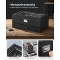 thumbnail image 4 of SONGMICS Caja de Relojes de 2 Niveles, Estuche para 12 Relojes, Tapa de Cristal, con Cerradura, Cuero Sintético Negro y Forro Gris, 4 of 5