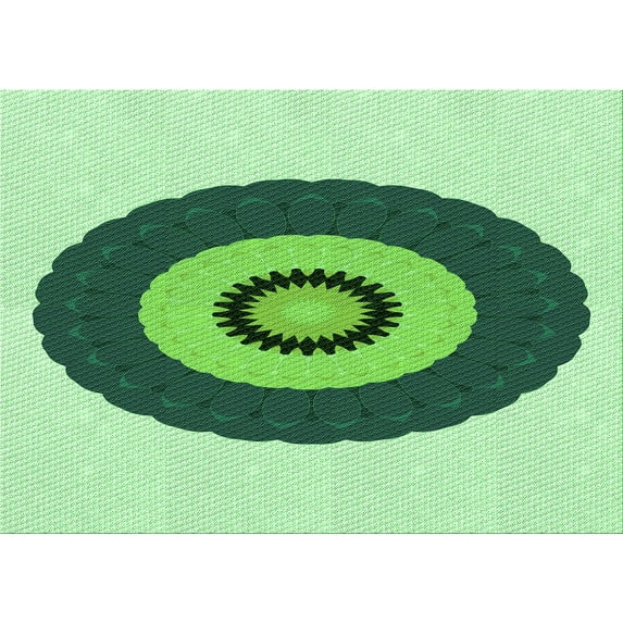Ahgly Company Indoor Rectangle Patterned Light Green Area Rugs, 2' x 3'