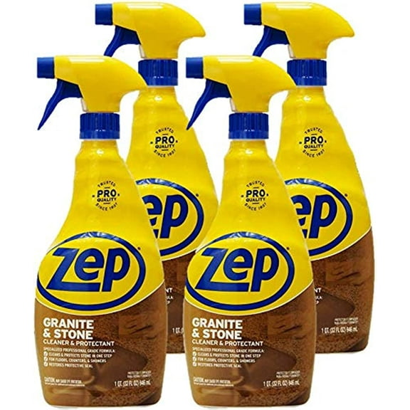 Zep Granite and Stone Cleaner and Protectant - 32 oz (Case of 4) ZUCSPP - Specialized Professional Grade Formula Cleans and Protects Stone