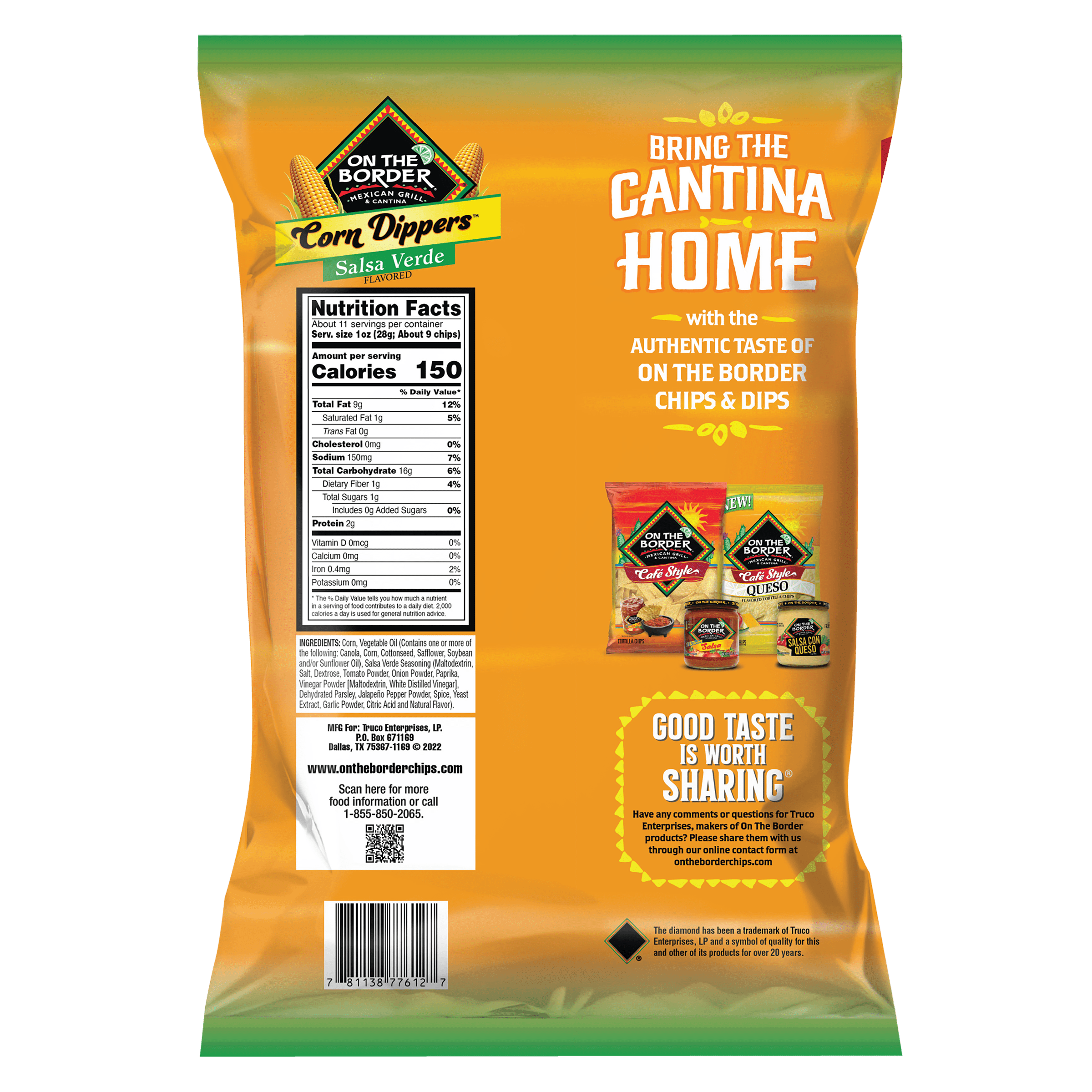 OTB Salsa Verde Dippable Corn Chip 11.5oz