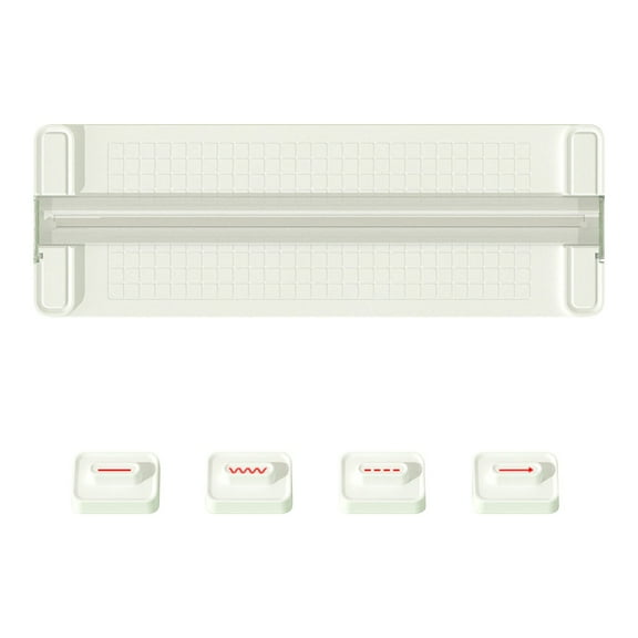 4-In-1 Bidirectional Paper Cutter, Portable Scrapbook Trimmer with Straight, Wavy, Perforate & Score Heads, Precision Rule & Grid for A4-A6 Cardstock, Diy , 1*4-In-1 Multifunctional Paper Cutter