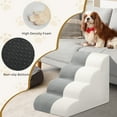 thumbnail image 2 of Dog Stairs for Beds Sofas 4 Step Pet Ramp with Non-Slip Bottom for Small Dogs Cats High Density Foam Pet Stairs with Washable Cover Gray, 2 of 10