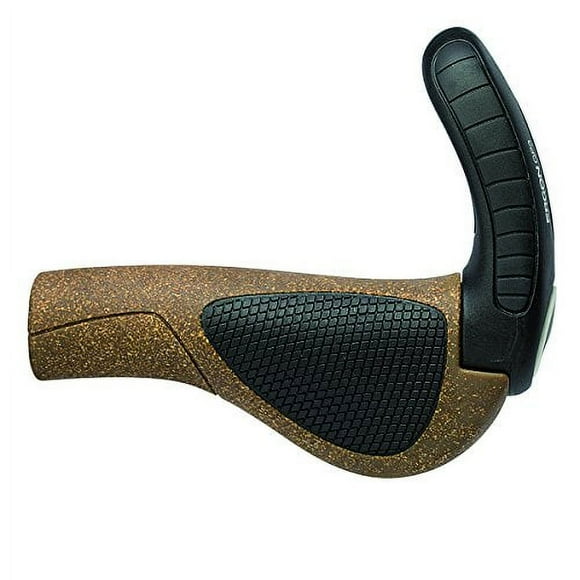 Ergon - GP3 Ergonomic Lock-on Bicycle Handlebar Grips with Medium Size Bar End Support | Regular Compatibility | for Hybrid and Mountain Bikes | Large | Biokork