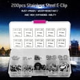thumbnail image 3 of Stainless Steel E Clip Assortment, E Clip Installation Tool 200Pcs E Clip Retaining Ring E Clip Kit E Clip Tool, For Rotating Shaft Repair Shop Axles Home, 3 of 6