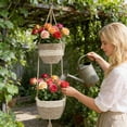 thumbnail image 6 of Double Layer Hanger Woven Hanging Home Garden Indoor 2 Tier Hanging Planter (3 Syles) Flower Pots 9.8" x 9.8" x 6.3", 6 of 6