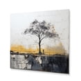 thumbnail image 2 of Designart "Grey Yellow Minimalism Tree silence II" Minimalism Metal Wall Art Prints, 2 of 5