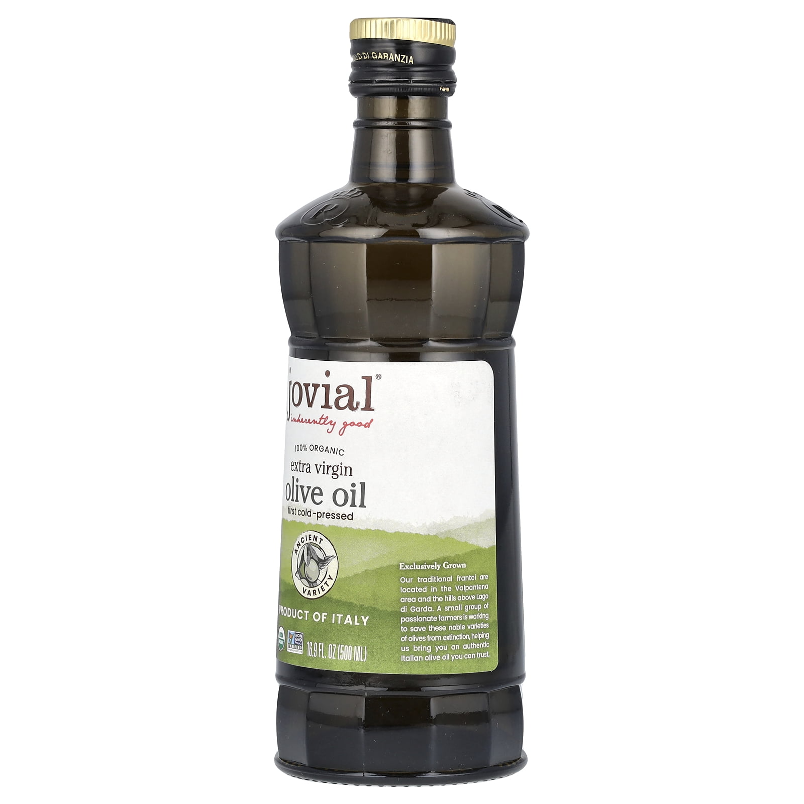 Jovial 100% Organic Extra Virgin Olive Oil, 16.9 fl oz (500 ml)