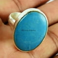 thumbnail image 2 of Natural Turquoise Ring, Real 925 Sterling Silver Ring, Blue Gemstone Ring, Oval Shape Ring, December Birthstone Ring, Delicate Ring, Dainty Ring, Valentines Day Gift Ring For Women (turquoise, 7), 2 of 3