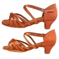 thumbnail image 2 of Zapatos Latinos Suaves Y Cómodos Zapatos De Baile De Moda para Niñas Marrón 35, 2 of 11