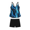 thumbnail image 7 of Brnmxoke Womens Swimsuits Tankini Shorts Summer Casual Print Two Piece Tummy Control Bathing Suits Loose Fit Halter Top and High Waisted Bottom Beach Outfits Black,M, 7 of 7