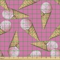 thumbnail image 2 of Ambesonne Ice Cream Fabric by the Yard Upholstery, Summer Desserts Pinkish, 5 Yards, Pink and Pale Brown, 2 of 5