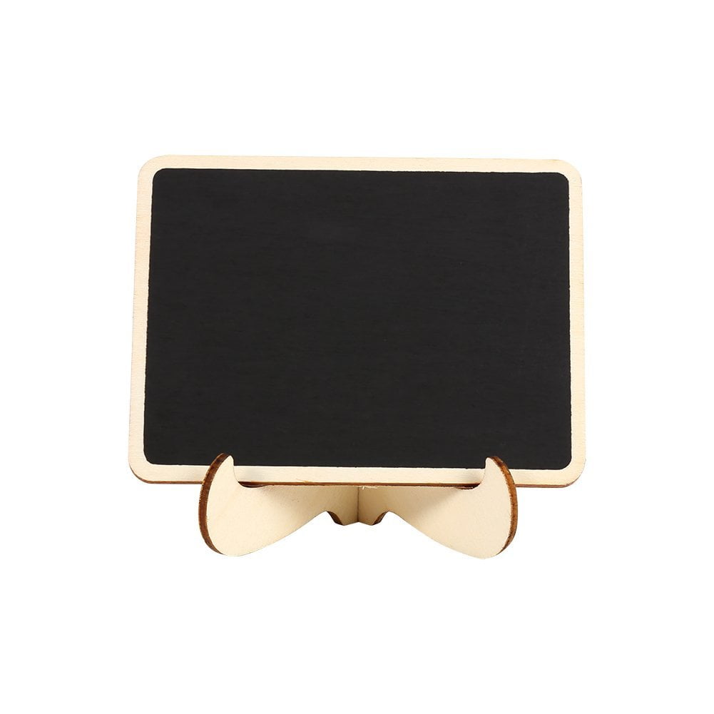10pcs Mini Wood Message Blackboard Message Label Chalk Board Wedding With Stand Holder Clip