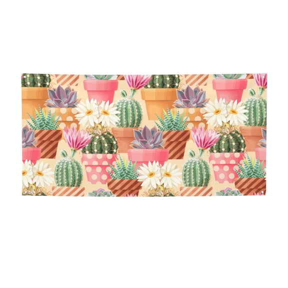 Picia Succulent And Cactus Pattern Party Banner, Festive Decoration, Holiday Banner, Celebration Decor, Event Banner, Reusable Party Banner-Small