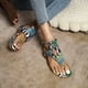thumbnail image 4 of Sandalias planas para mujer Zapatos romanos con estampado de piel de serpiente en espiga Playa para mujer Wmkox8yii shjk6726, 4 of 6