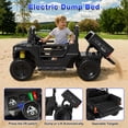 thumbnail image 6 of Wisairt 24V Kids Ride On Truck Car, 2-Seat Electric Ride on Toy w/ Dump Bed, Remote Control, Music, Story, LED Lights, Powered Ride On Construction Vehicle Dump Truck for Kids Age 2-5, 5MPH, Black, 6 of 8