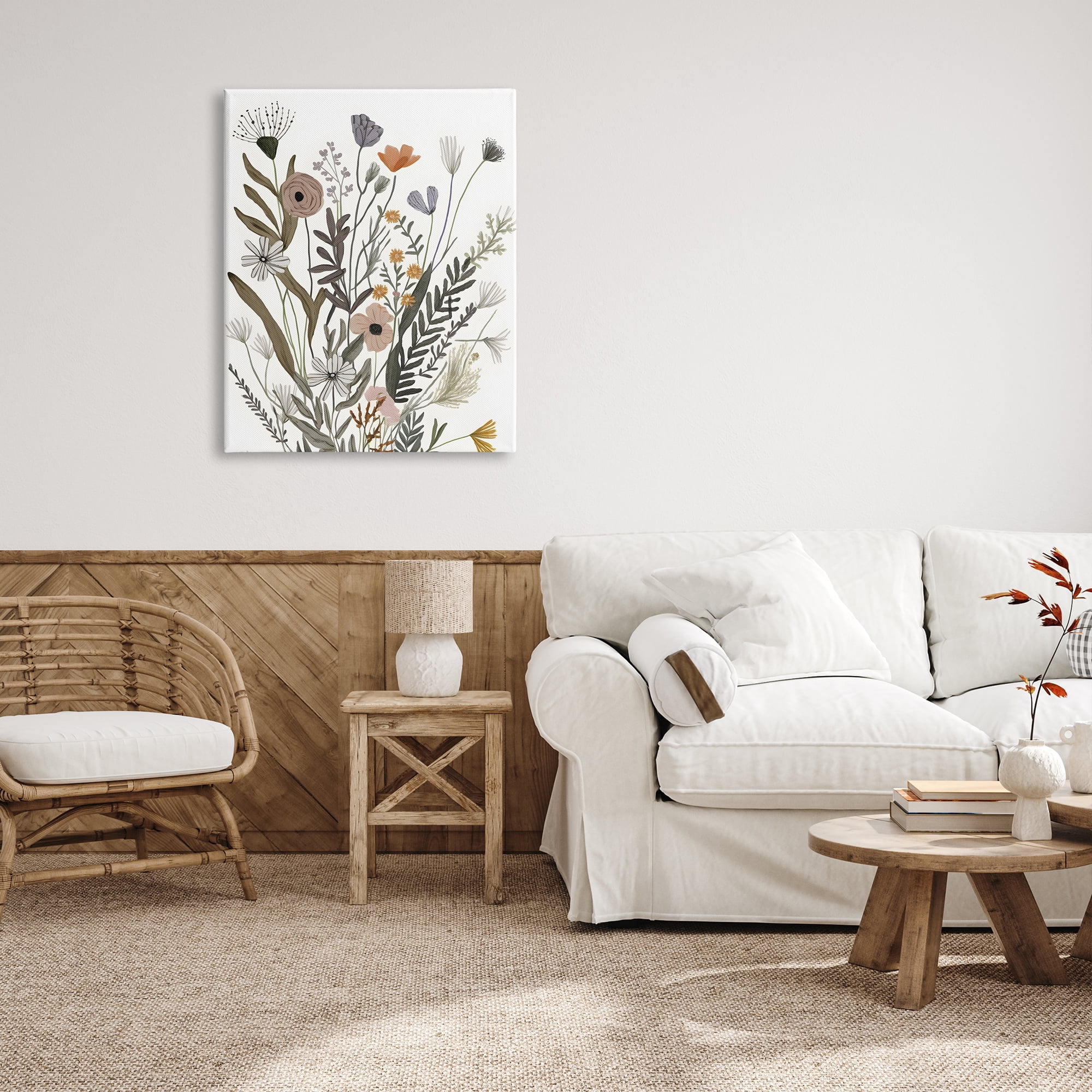 Stupell Industries Modern Herbal Leaves Botanical & Floral Painting Gallery Wrapped Canvas Art Print Wall Art, 30 x 40