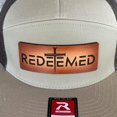thumbnail image 2 of Redeemed Cross Hat – Richardson 168 Snapback – Leather Patch Christian Flat Bill Cap, 2 of 5