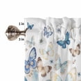 thumbnail image 5 of Tier Curtains 45 Inches Long, Blue Butterfly Farmhouse Window Treatment Curtain Drapes, Spring Pastoral Butterflies Window Half Privacy Curtains for Bedroom Bathroom, 42"x45", 2 Panels, 5 of 7
